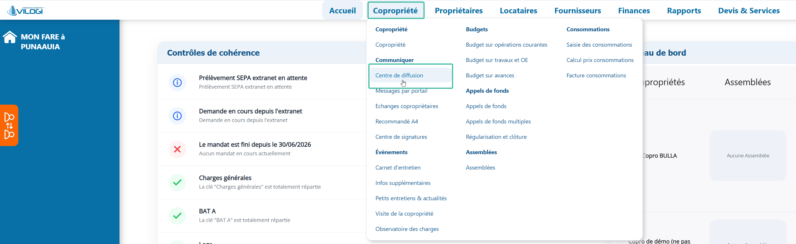 Envoyer toutes sortes de documents aux copropriétaires par le centre de diffusion Tutoriel logiciel immobilier pour syndics et administrateurs de biens
